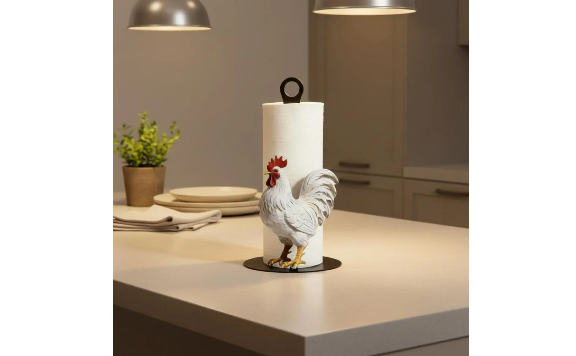 Soporte de papel toalla estilo rústico con diseño decorativo