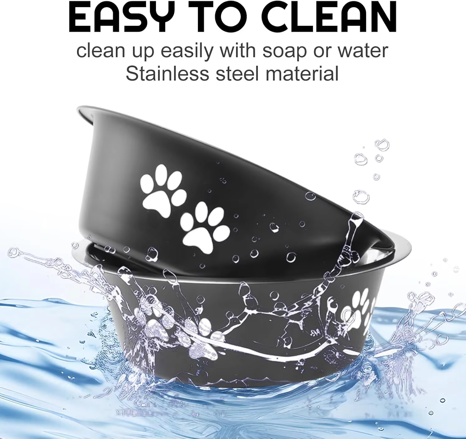 Tazones de acero inoxidable antideslizantes para gatos y perros - imagen 2