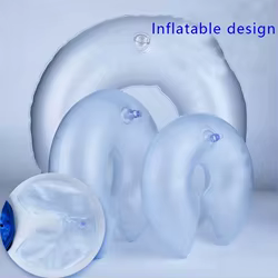Collar isabelino anti-mordidas inflable ajustable para perros pequeños