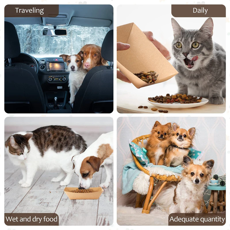 Alimentando a un cachorro con cuenco desechable