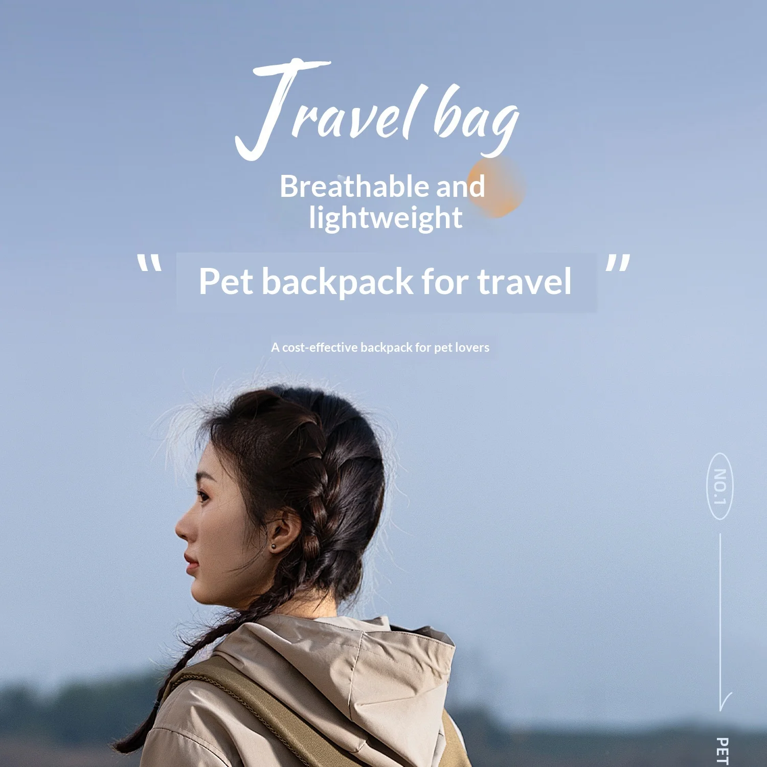Mochila portátil para perros y gatos con diseño transpirable