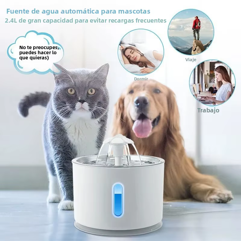 Bebedero Automático de Acero para Gatos y Perros – 3.4L con Filtro - imagen 4