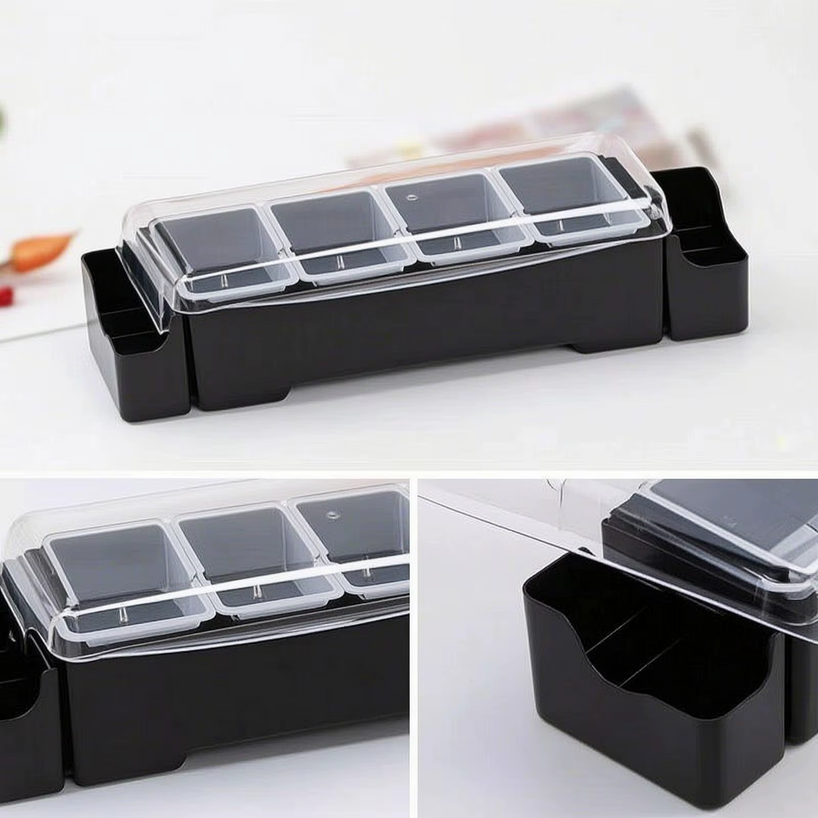 Organizador de snacks con tapa transparente para gatos y perros - imagen 3
