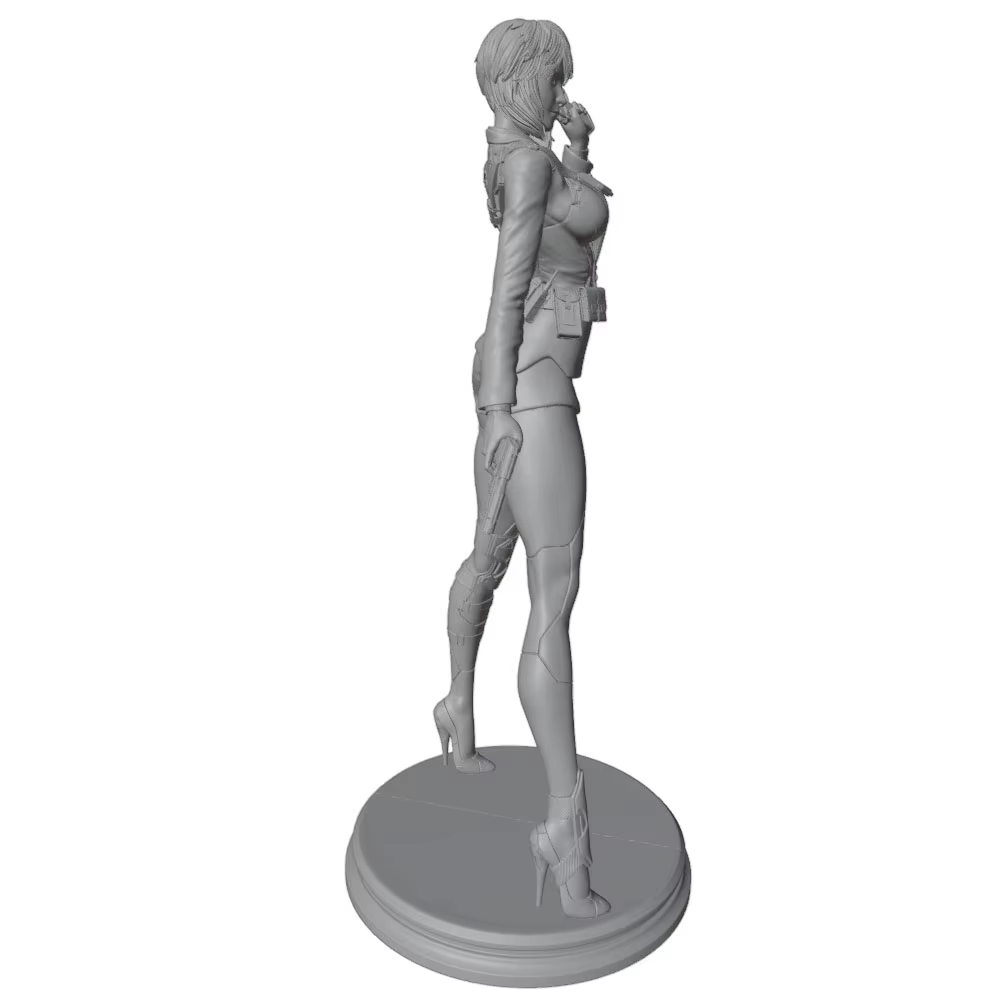 Kit figura guerrera femenina en resina impresa en 3D DIY - imagen 3
