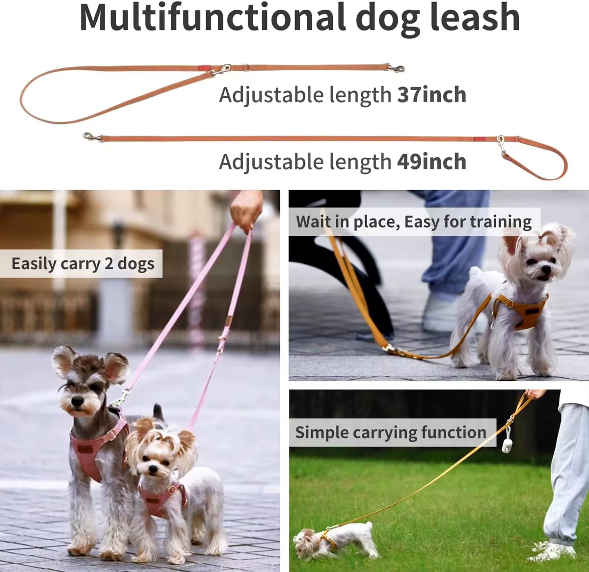 Arnés y correa para perro ligera antiescape multiusos - imagen 4
