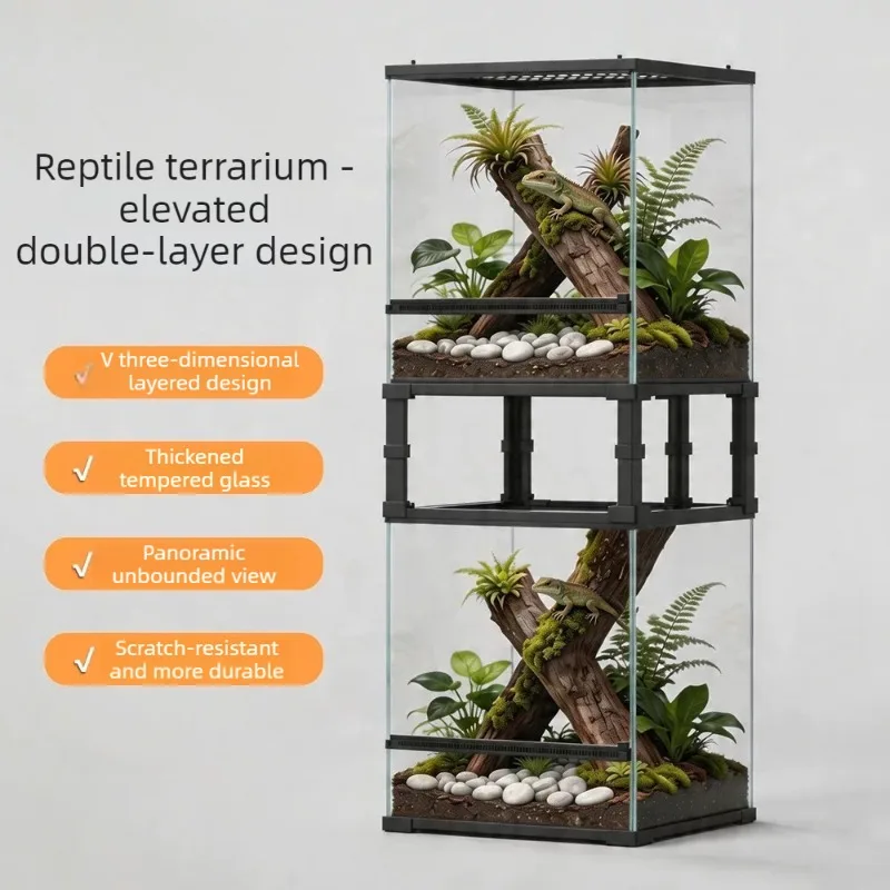 Terrario cristal para lagartos y tortugas – Hábitat transparente - imagen 4