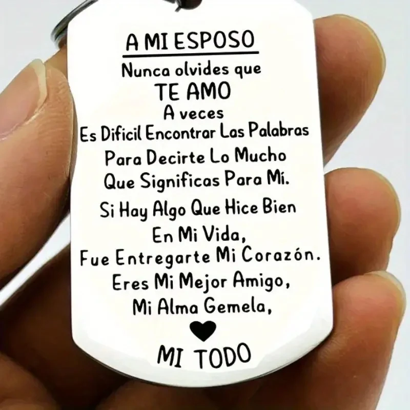 Llavero romántico de acero inoxidable para parejas
