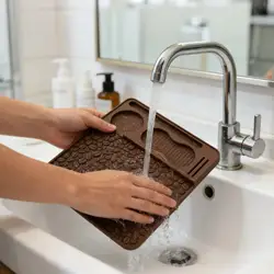 Alfombrilla Silicona Prensa Café – Organizador Extraíble para Tamper y Vasos