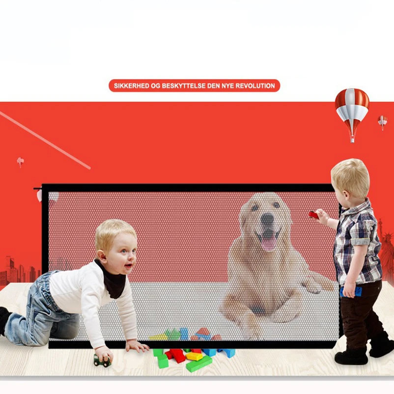 Barrera plegable para perros sin taladros – Valla portátil de malla