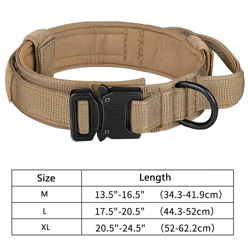 Collar táctico de nailon para perros medianos y grandes – Resistente con hebilla metálica - imagen 4