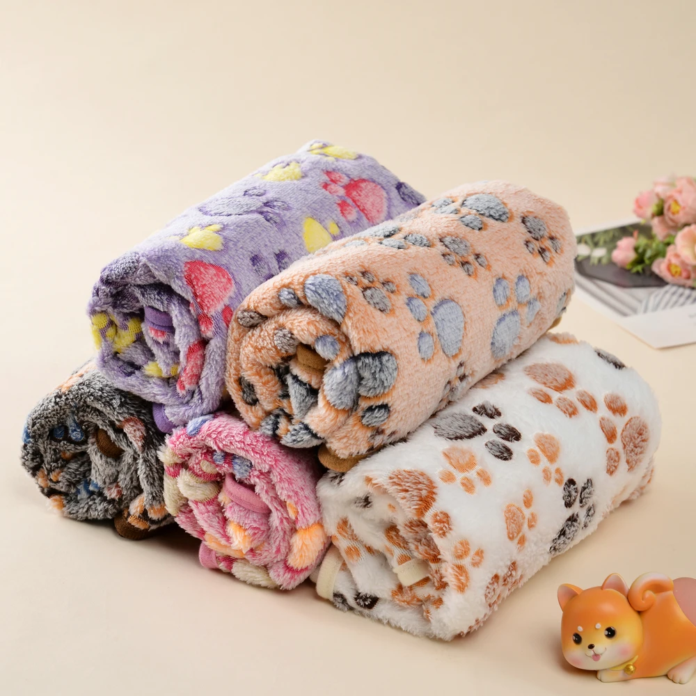Manta suave y esponjosa con estampado de pata de gato