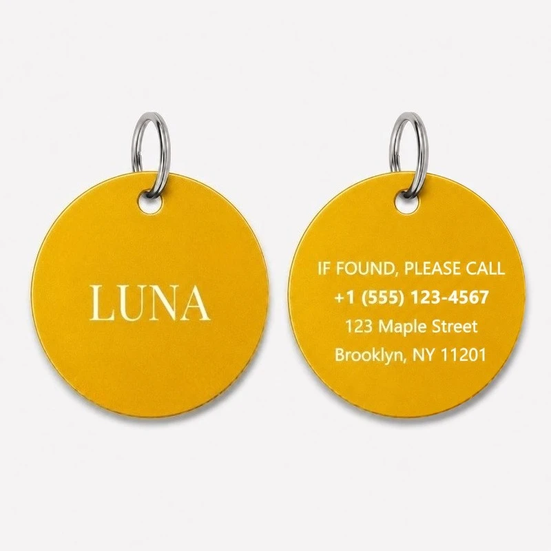 Placa identificación personalizada redonda aluminio perros gatos - imagen 3