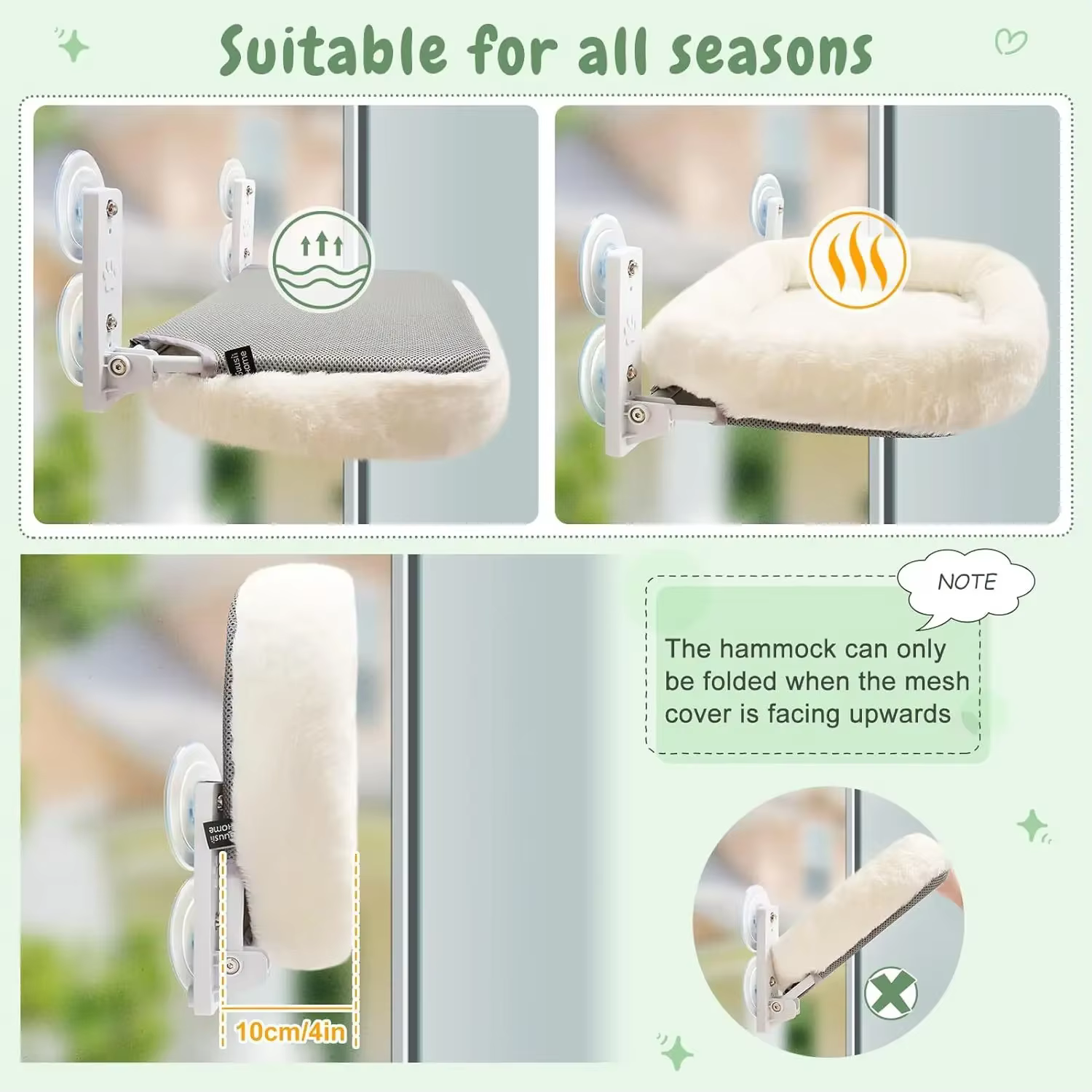 Hamaca vista lateral instalada