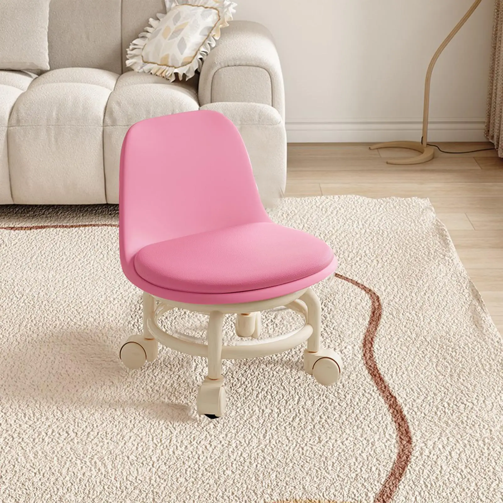 Taburete rodante ajustable con ruedas, diseño moderno para hogar