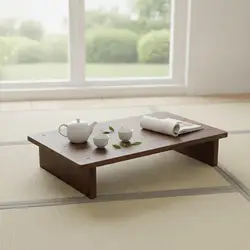 Mesa de centro baja de madera estilo tatami para salón