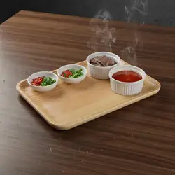 Bandeja Rectangular de Melamina para Gatos y Perros – Efecto Madera