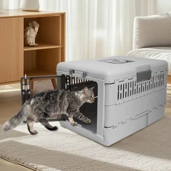 Transportín plegable con cerradura para gatos – Jaula de viaje para coche