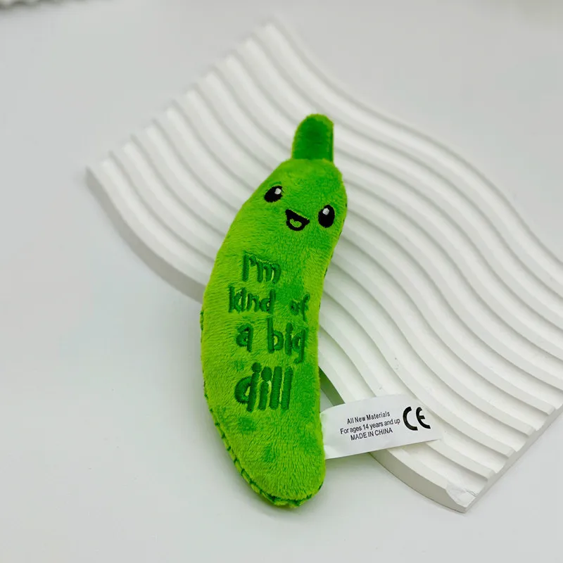 Juguete peluche mordedor con sonido tipo edamame para gatos - imagen 2