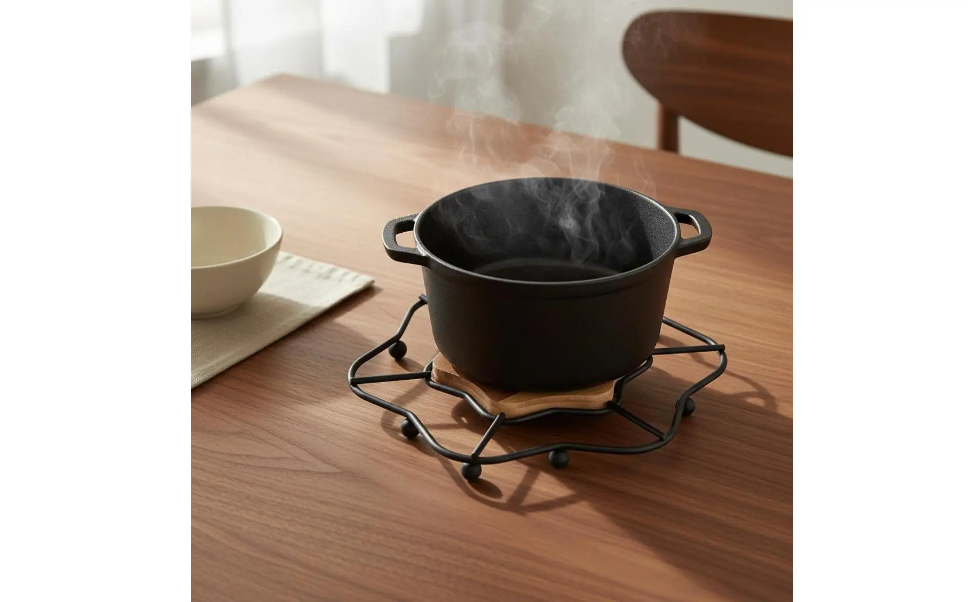 Soporte decorativo para platos calientes con base antideslizante