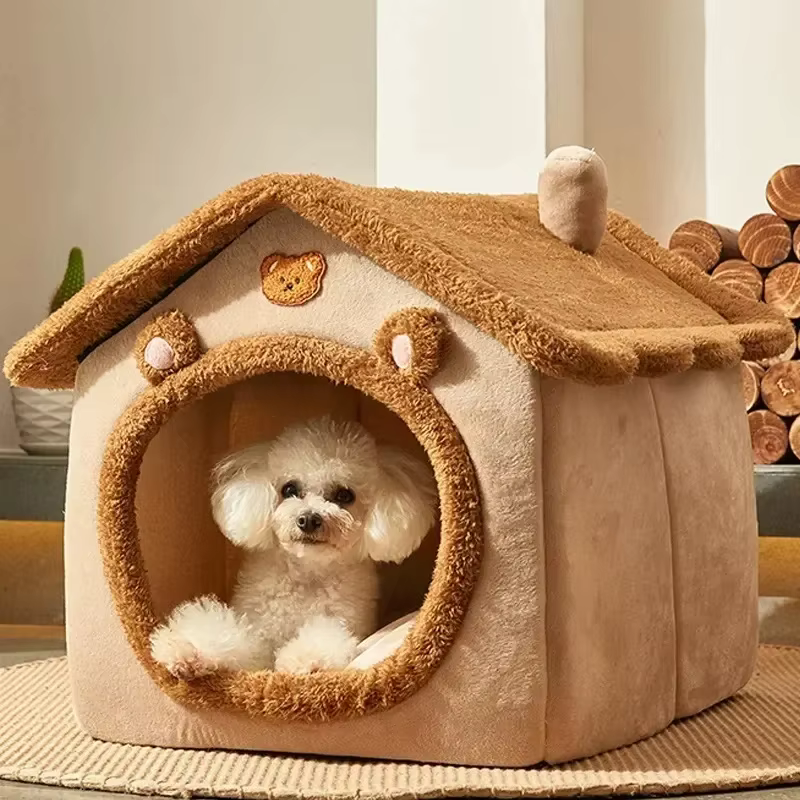 Casa Cama Plegable Cálida para Gatos y Perros – Nido Interior para Invierno - imagen 5