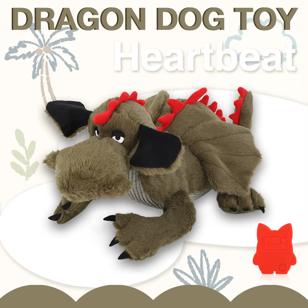 Juguete de peluche suave para perros cachorros con corazón de dragón - imagen 3