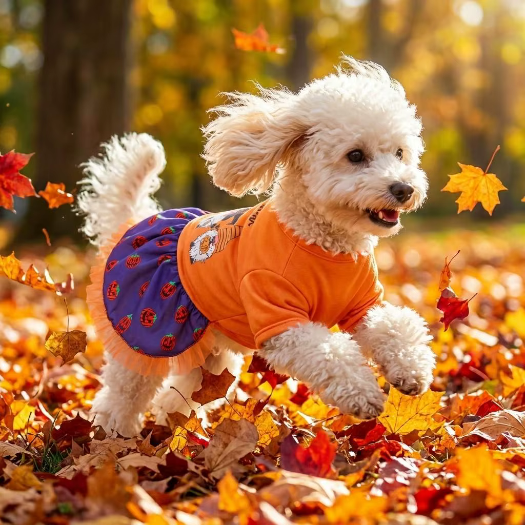 Tutú para cachorros con estampados divertidos de Halloween