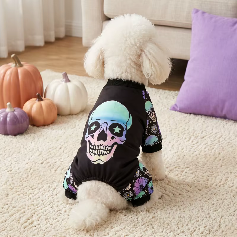 Pijama Halloween calavera floral para perros y gatos - imagen 5