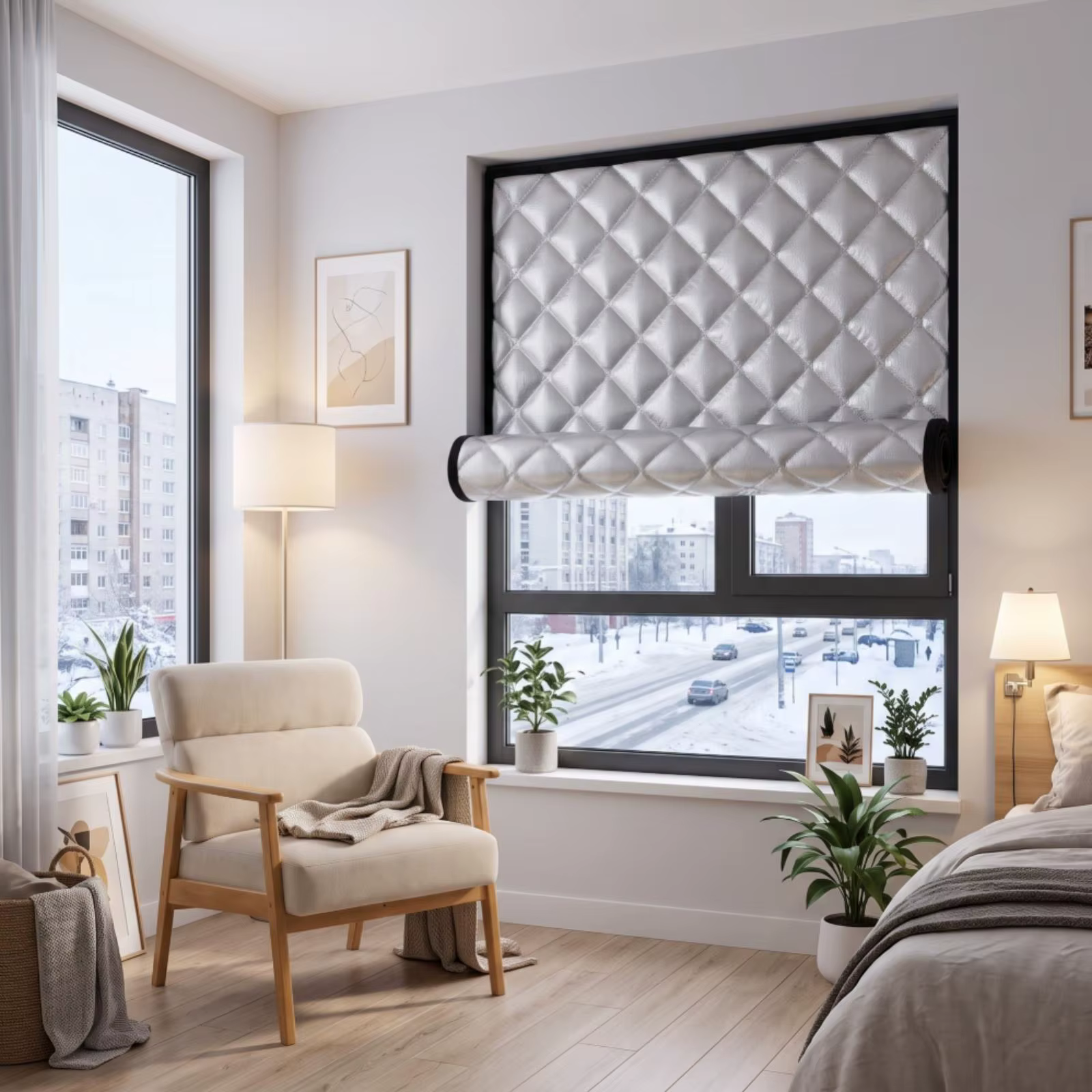 Cortina opaca térmica y acústica para ventanas del dormitorio - imagen 5