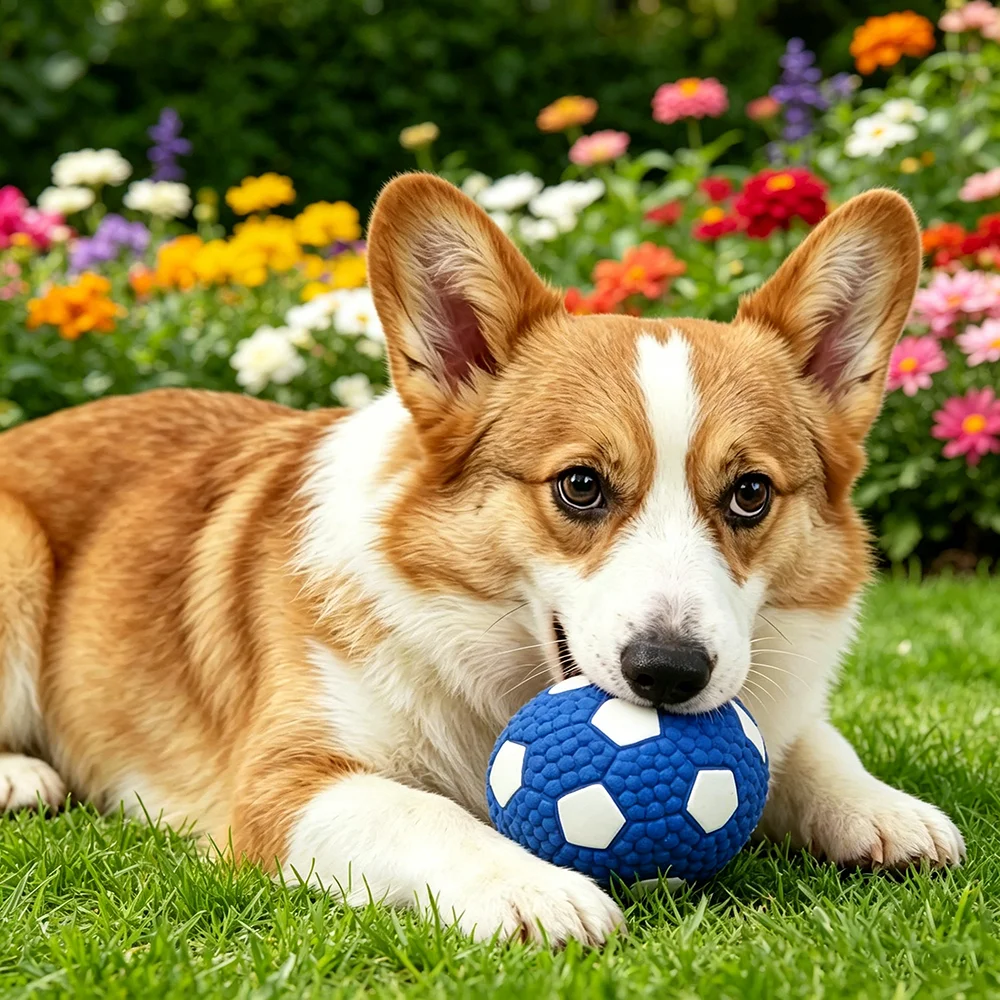 Juguete masticable para perros y cachorros de goma segura con sonido - imagen 4