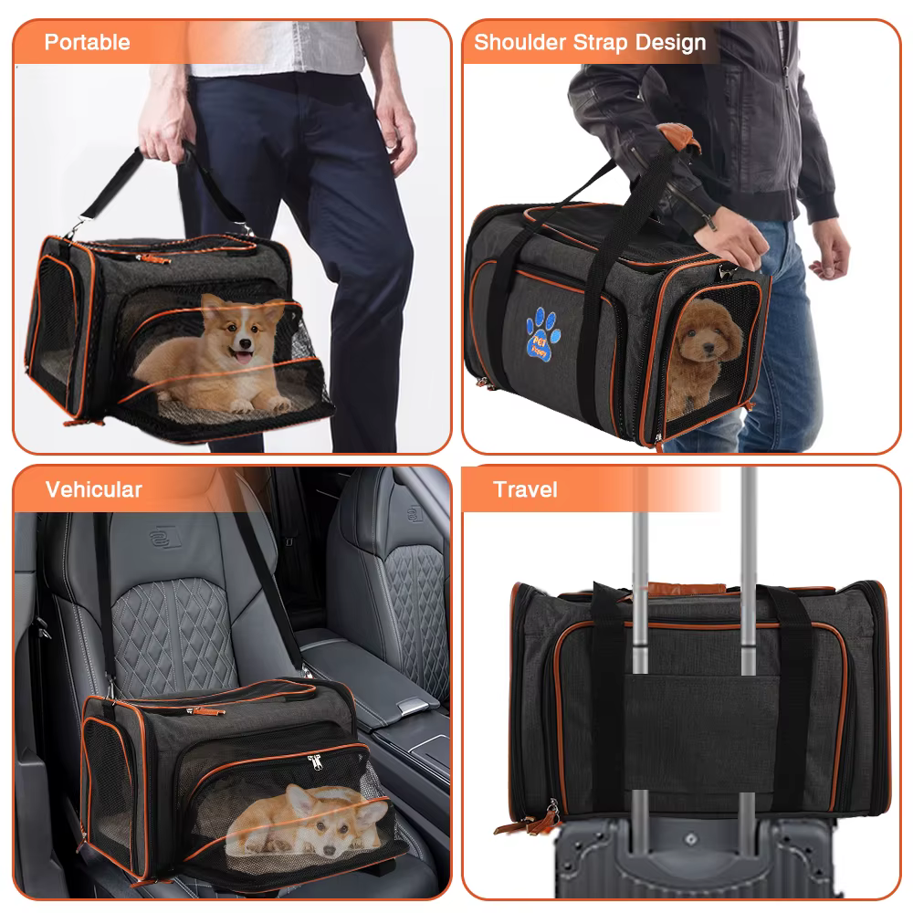Transportadora reversible expandible gatos y perros con almohadilla - imagen 5