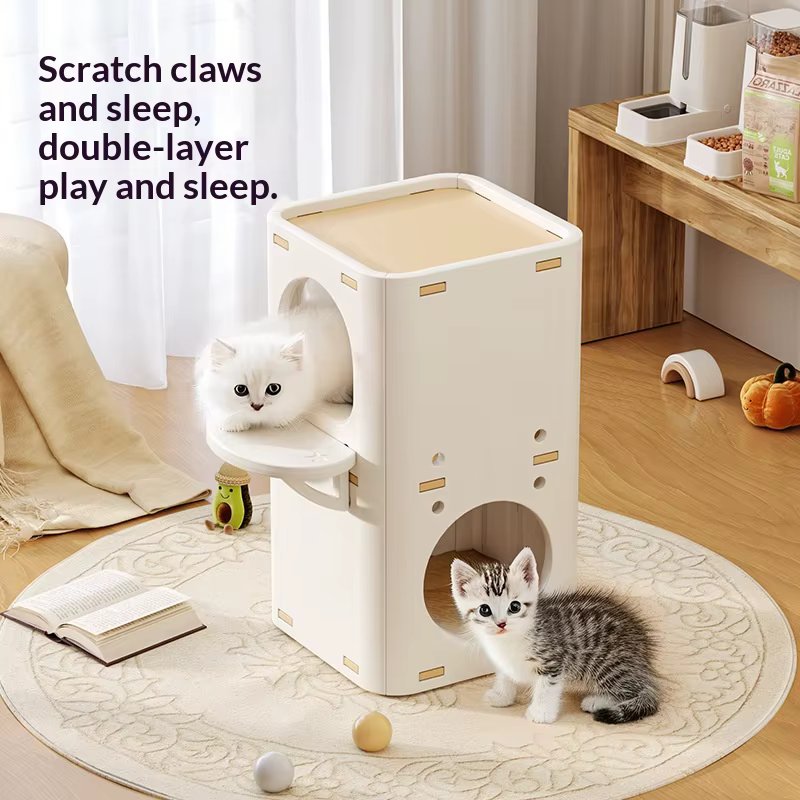 Árbol rascador multinivel para gatos con cueva cálida - imagen 4