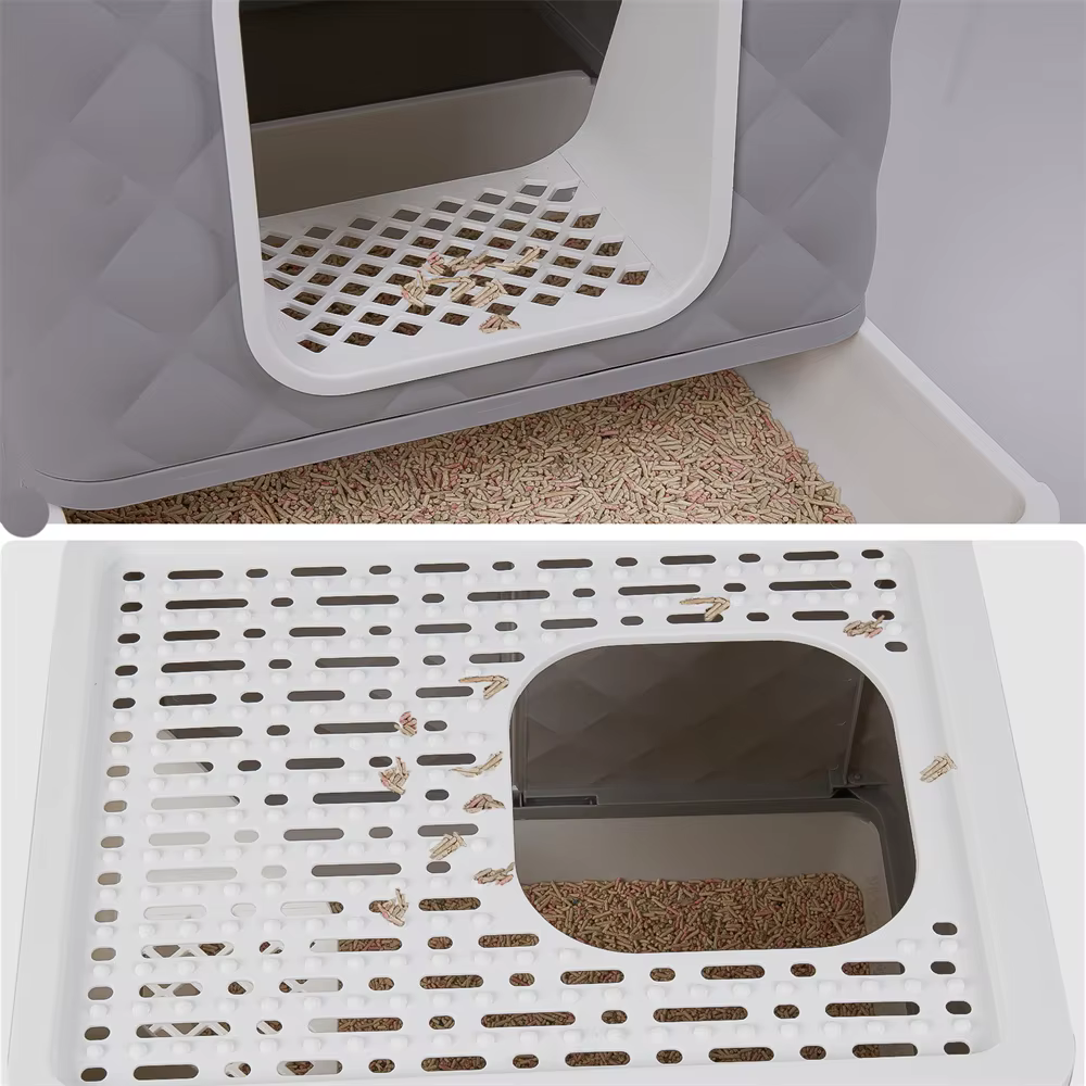 Mueble arenero grande para gatos con cama superior y pala - imagen 5
