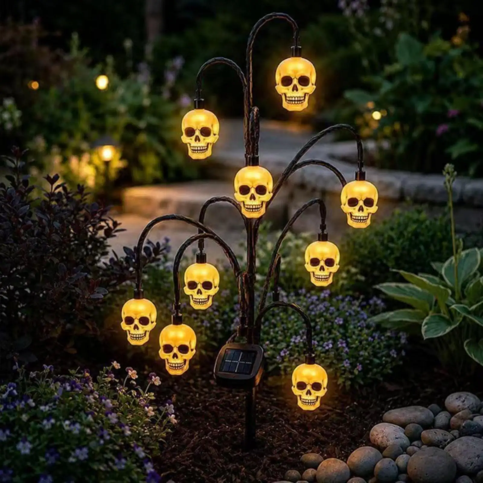 Luz solar estaca tronco Halloween para jardín exterior - imagen 3