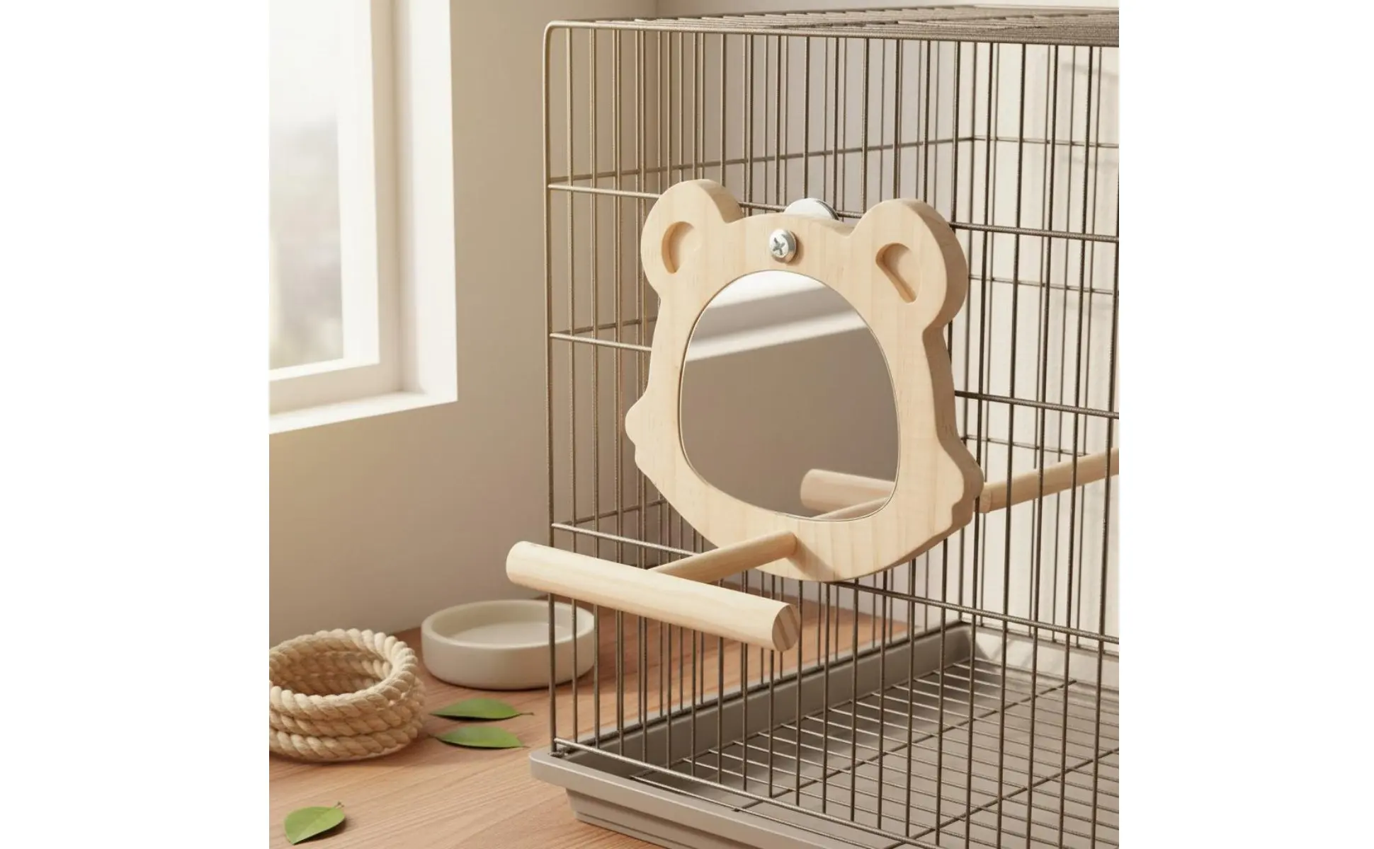 Centro de actividades para aves con escalada y perchas
