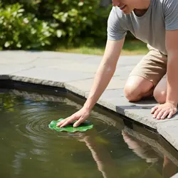 Plantas artificiales flotantes para estanques, decoración tortugas