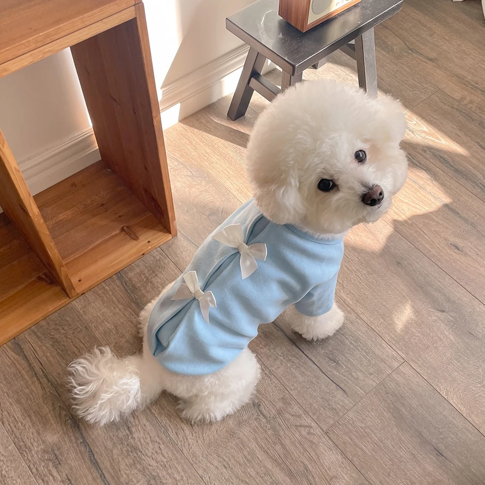 Abrigo con capucha y lazo para perro pequeño y gato – Ropa cálida - imagen 5