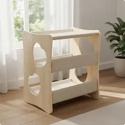 Cama multinivel para gatos con hamaca de madera – Rascador y descanso