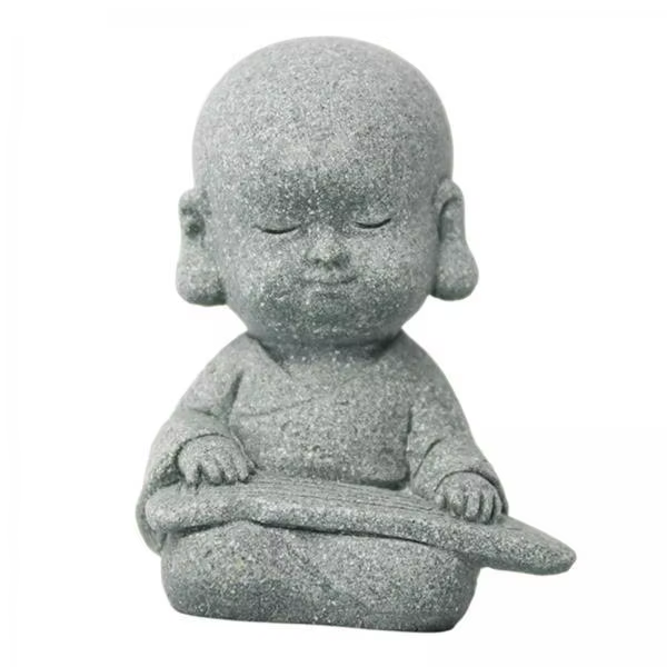 Figura decorativa de monje en miniatura