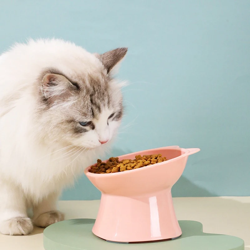 Cuenco para gatos de estilo nórdico con diseño de doble oreja