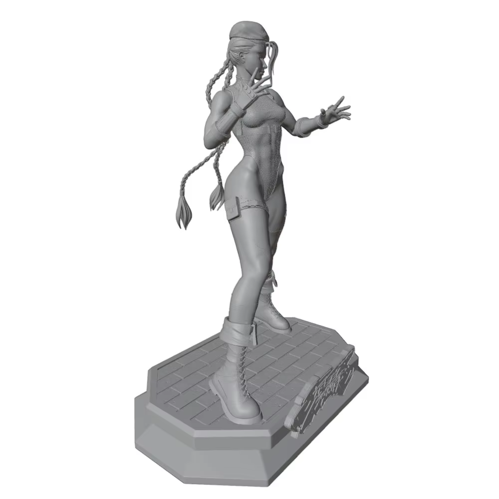 Miniatura de personaje anime gris impresa en 3D, sin montar casero - imagen 3