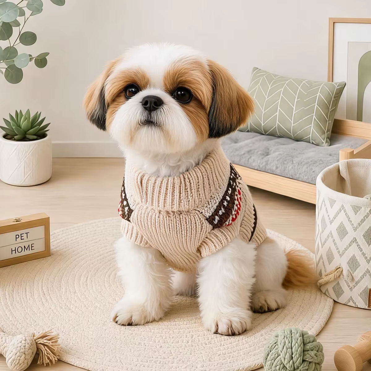 Suéter Tejido a Rayas para Perros Pequeños – Otoño e Invierno - imagen 5