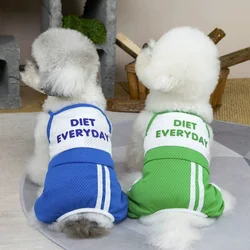 Mono de malla veraniego con tirantes para perros y gatos – Letras