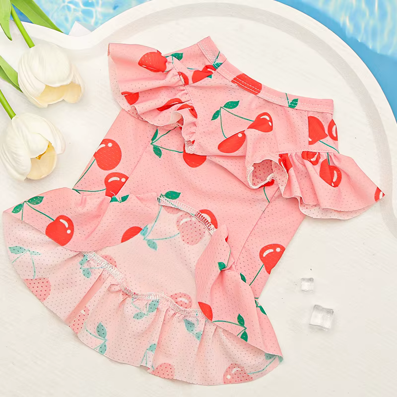 Vestido de verano con volantes, falda para perros Bichón y gatos - imagen 3