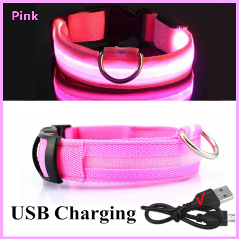 Cable USB y collar cargándose