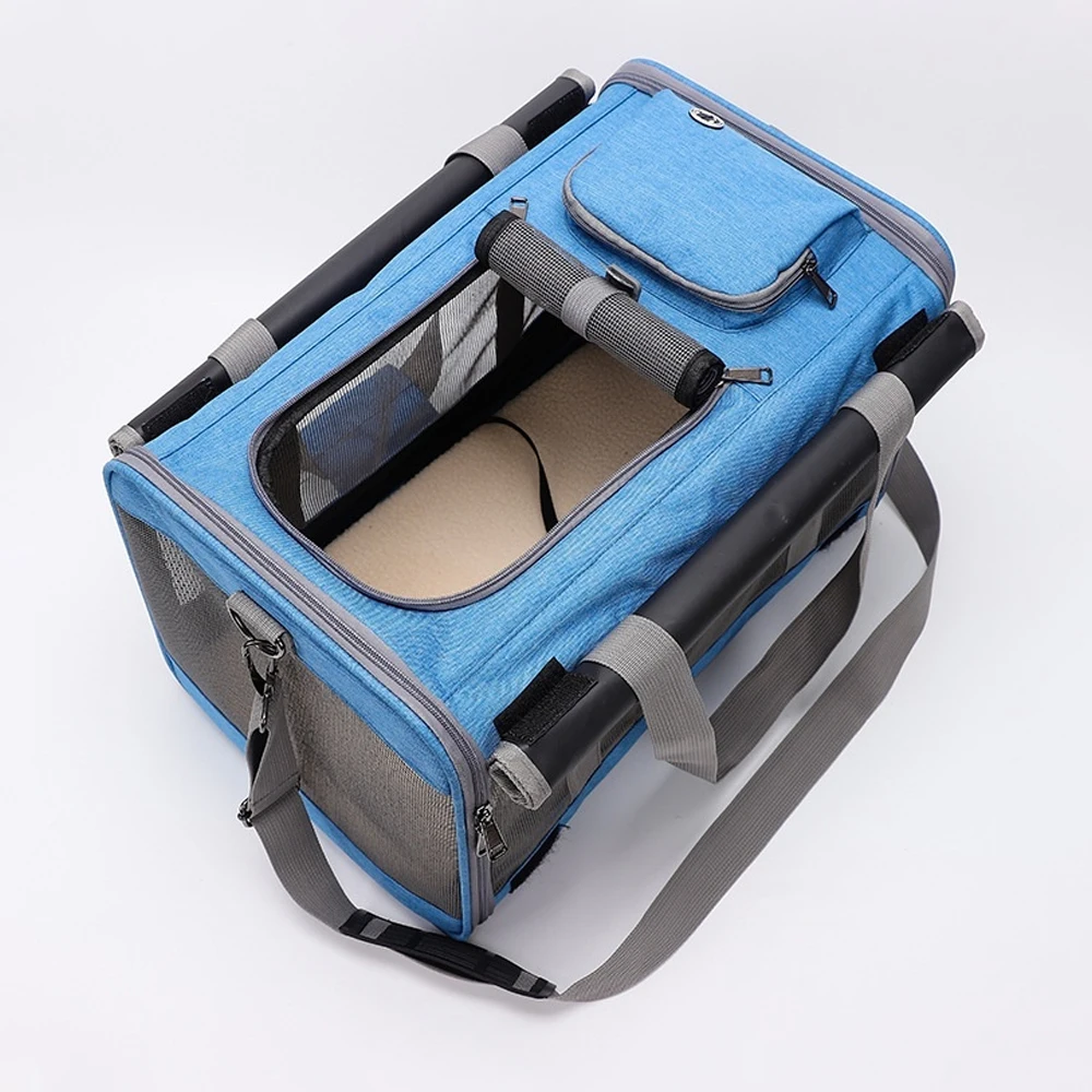 Transportín transpirable plegable para gatos y perros, viaje aéreo - imagen 5