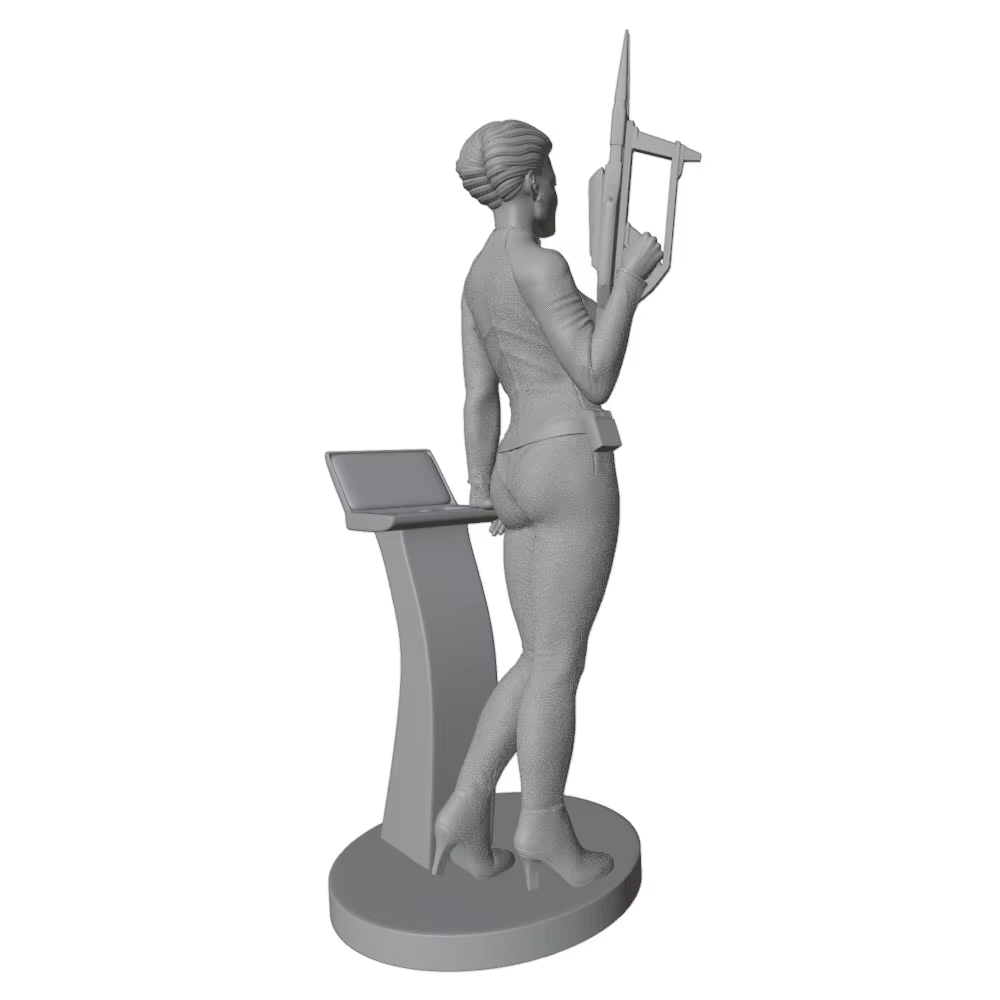 Figura de resina 3D guerrera femenina DIY sin montaje, ni pintura - imagen 2