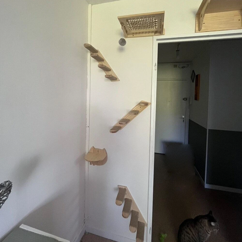 Detalle de la madera de pino y tela