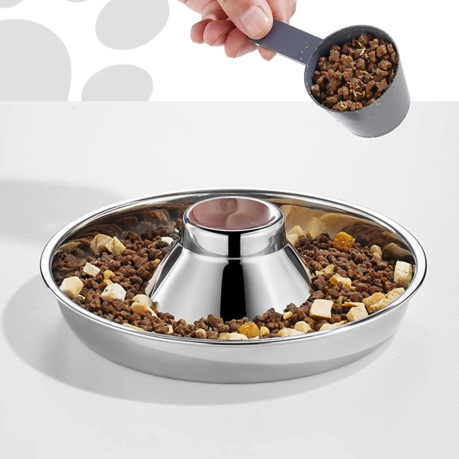 Comedero lento de acero inoxidable antiasfixia para gatos