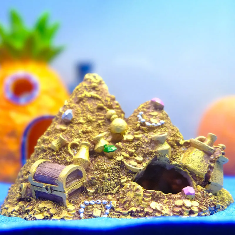Decoración montaña acuario resin