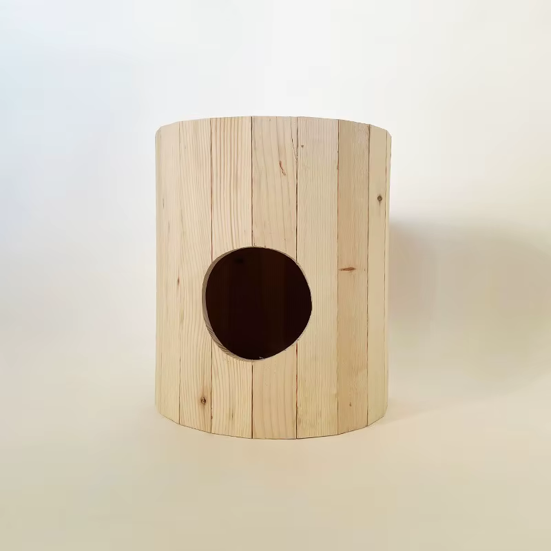 Cueva-taburete de madera para gatos: cama semicerrada de patio - imagen 3